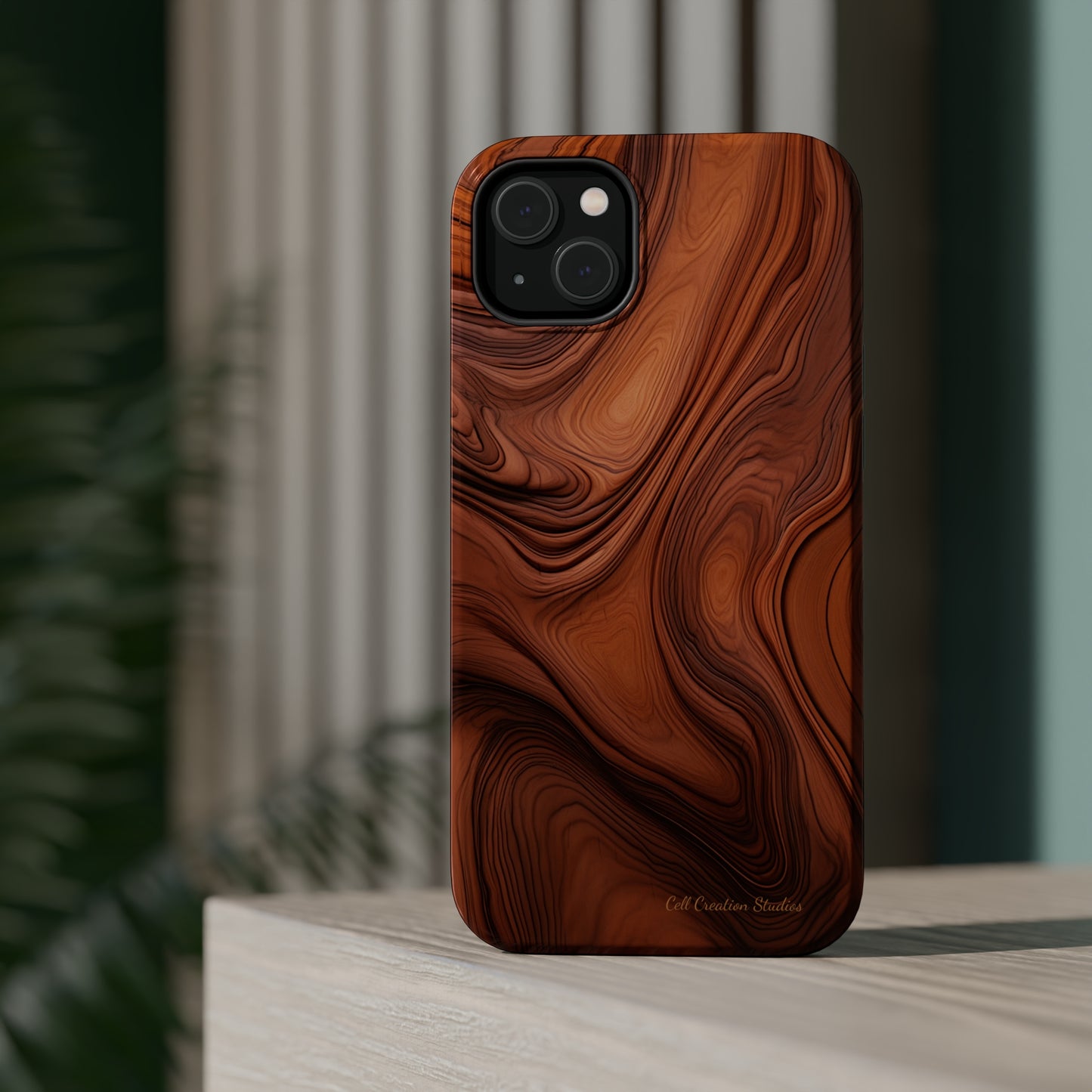 The "Natural Elegance" Wood Pattern Phone Case -MagSafe Tough Cases