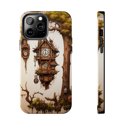 Introducing the "Mystical Wooden Clock" Cell Phone Case – Embrace Enchantment and Timeless Beauty -Tough Phone Cases