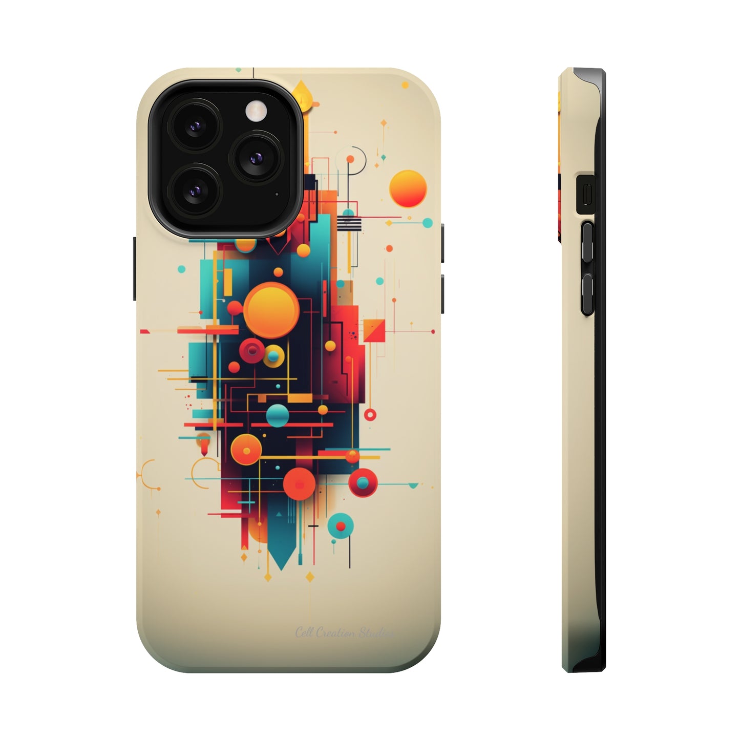 The "Colorful Geometric Pattern" Cell Phone Case- Elevate Your Phone's Look -MagSafe Tough Cases