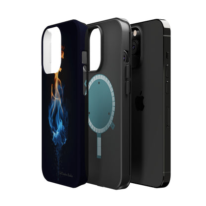 "Elegant Blue and Orange Flame" Phone Case: Ignite Your Style -MagSafe Tough Cases