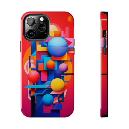 The "Geometric Red Background" Cell Phone Case- Upgrade Your Phone's Aesthetics -Tough Phone Cases