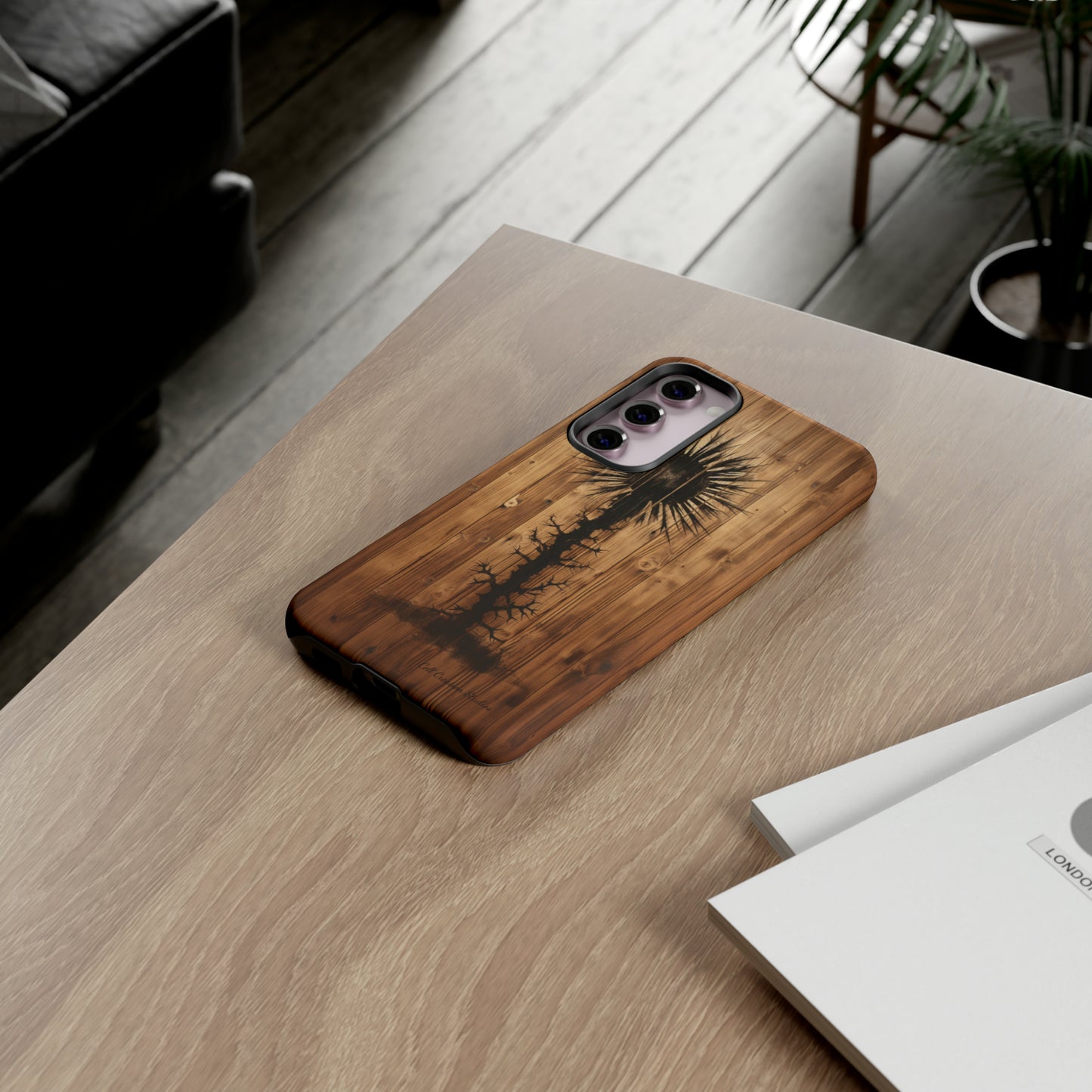 "Desert Plant on Wood Themed Phone Case: Embrace Nature's Beauty" -Tough Cases