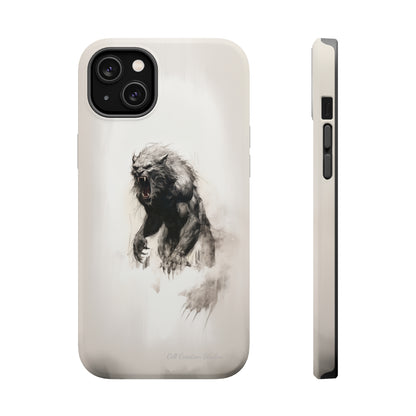 "Moonlit Shadow" Werewolf Sketch Cell Phone Case -MagSafe Tough Cases