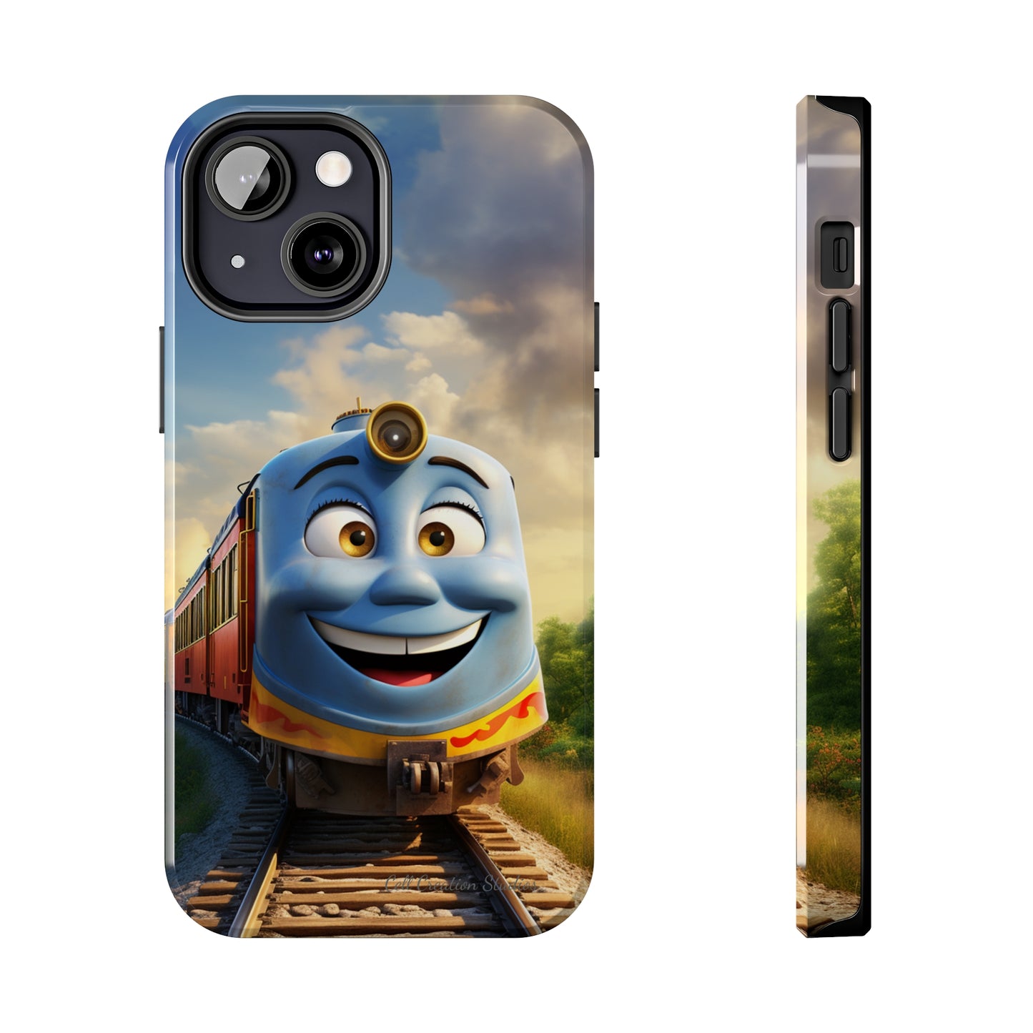 The "Smiling Blue Train" Phone Case -Tough Phone Cases