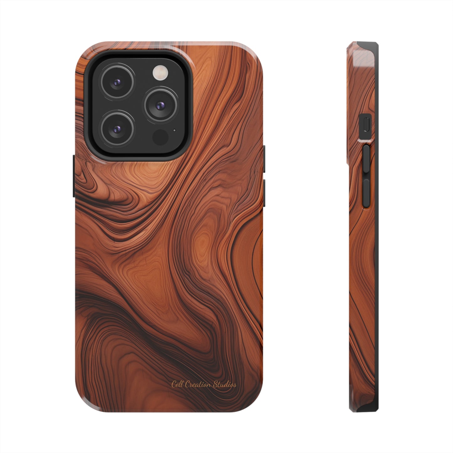 The "Natural Elegance" Wood Pattern Phone Case -Tough Phone Cases