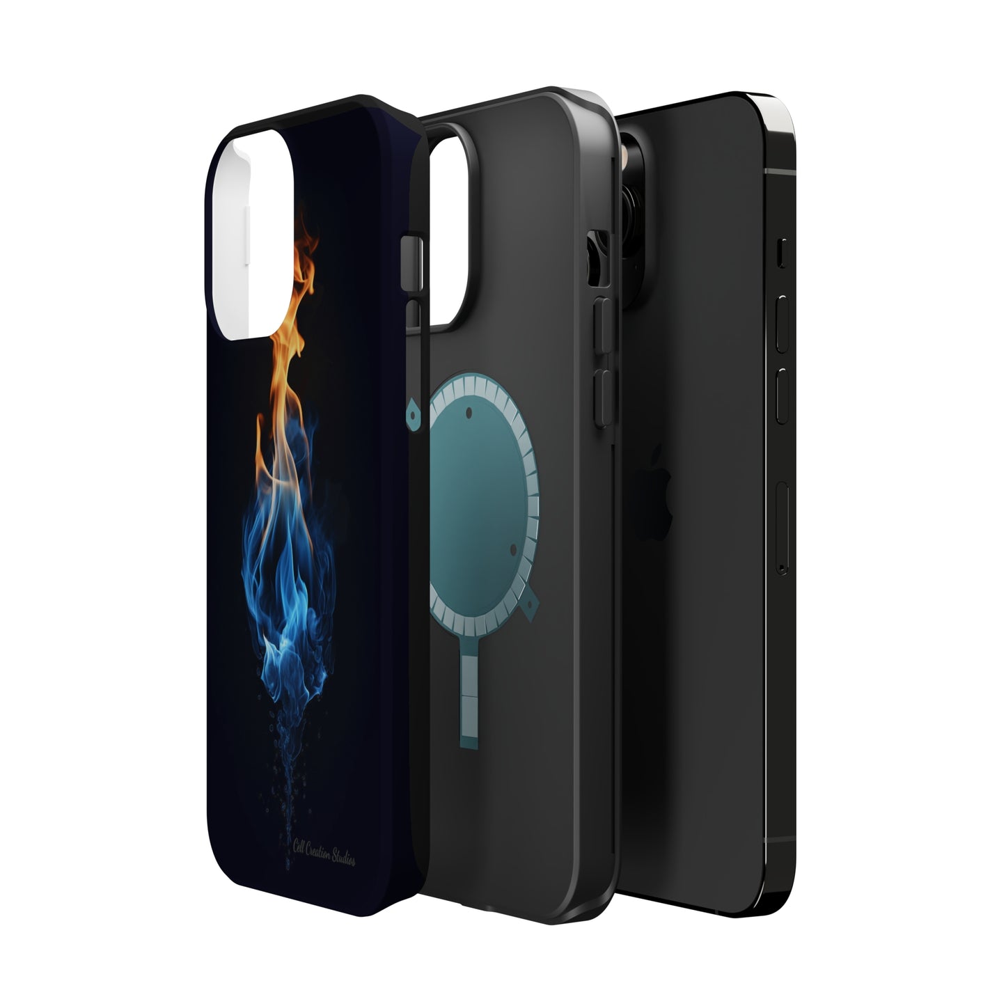 "Elegant Blue and Orange Flame" Phone Case: Ignite Your Style -MagSafe Tough Cases