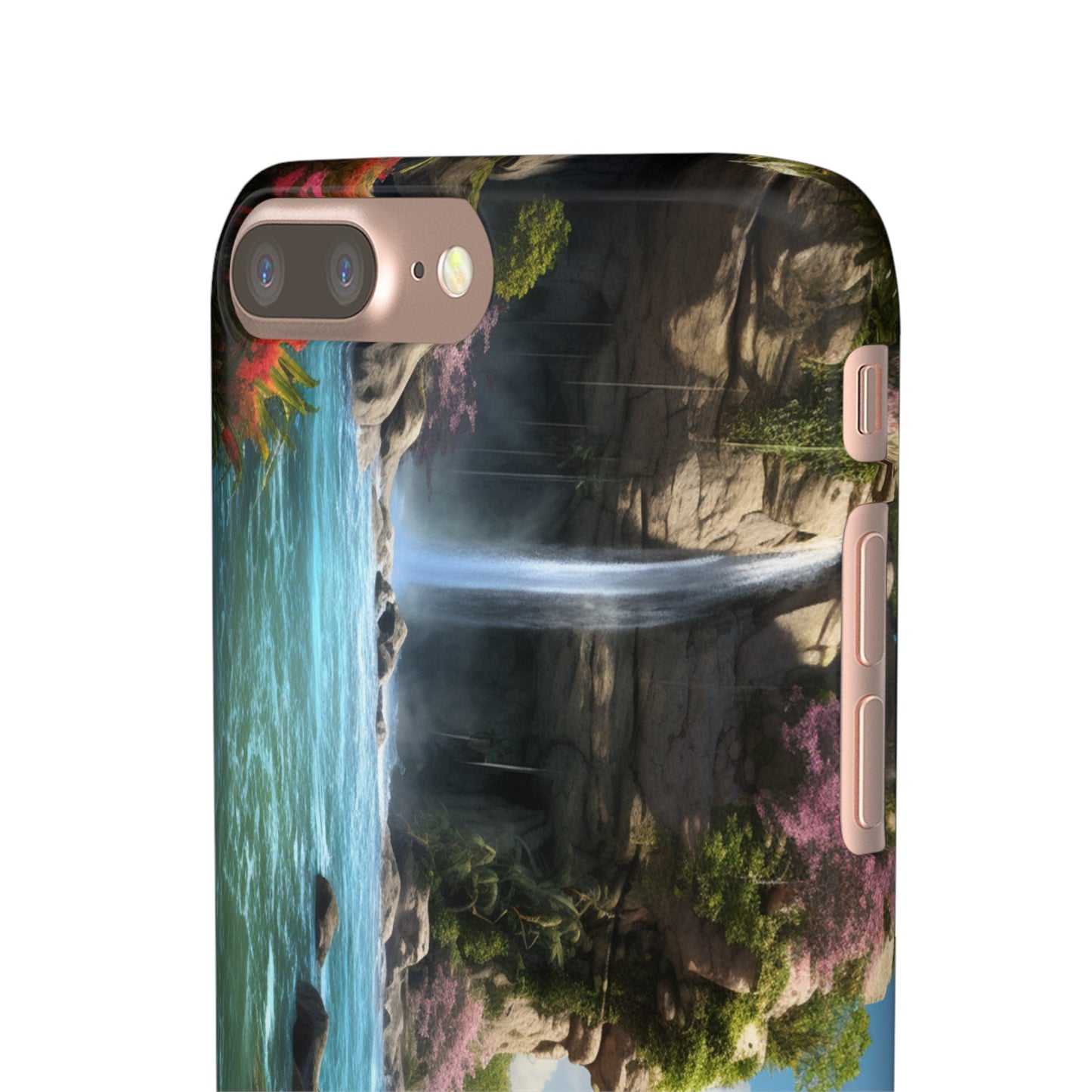 Introducing the "Nature's Cascade" Cell Phone Case – Capture Majestic Beauty with Rock Cliffs and Waterfall! -Snap Cases