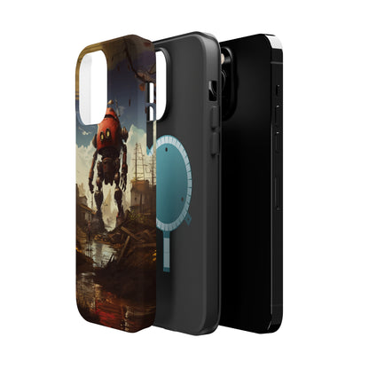 Introducing the "Urban Encounter" Cell Phone Case – Witness the Epic Convergence of Man and Giant Robot -MagSafe Tough Cases