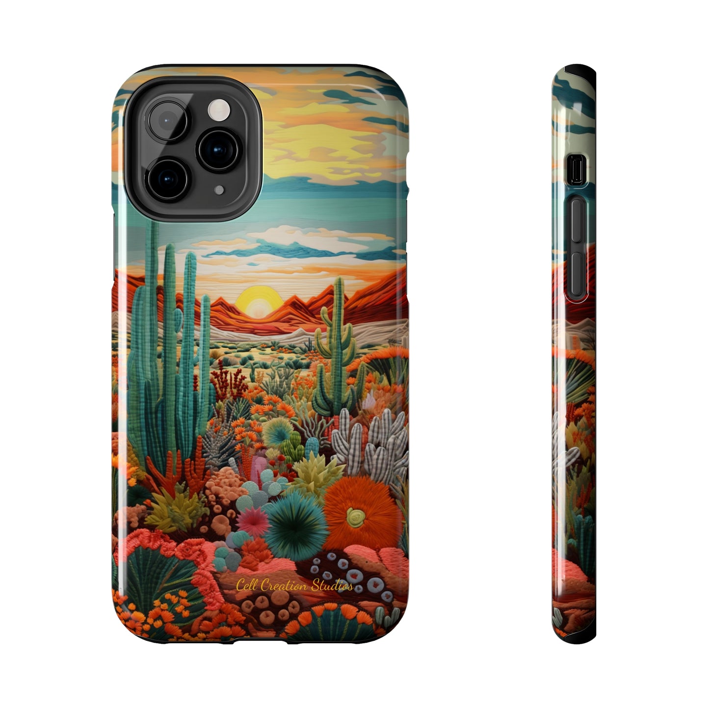 "Desert Bloom Embroidery" -Tough iPhone Cases