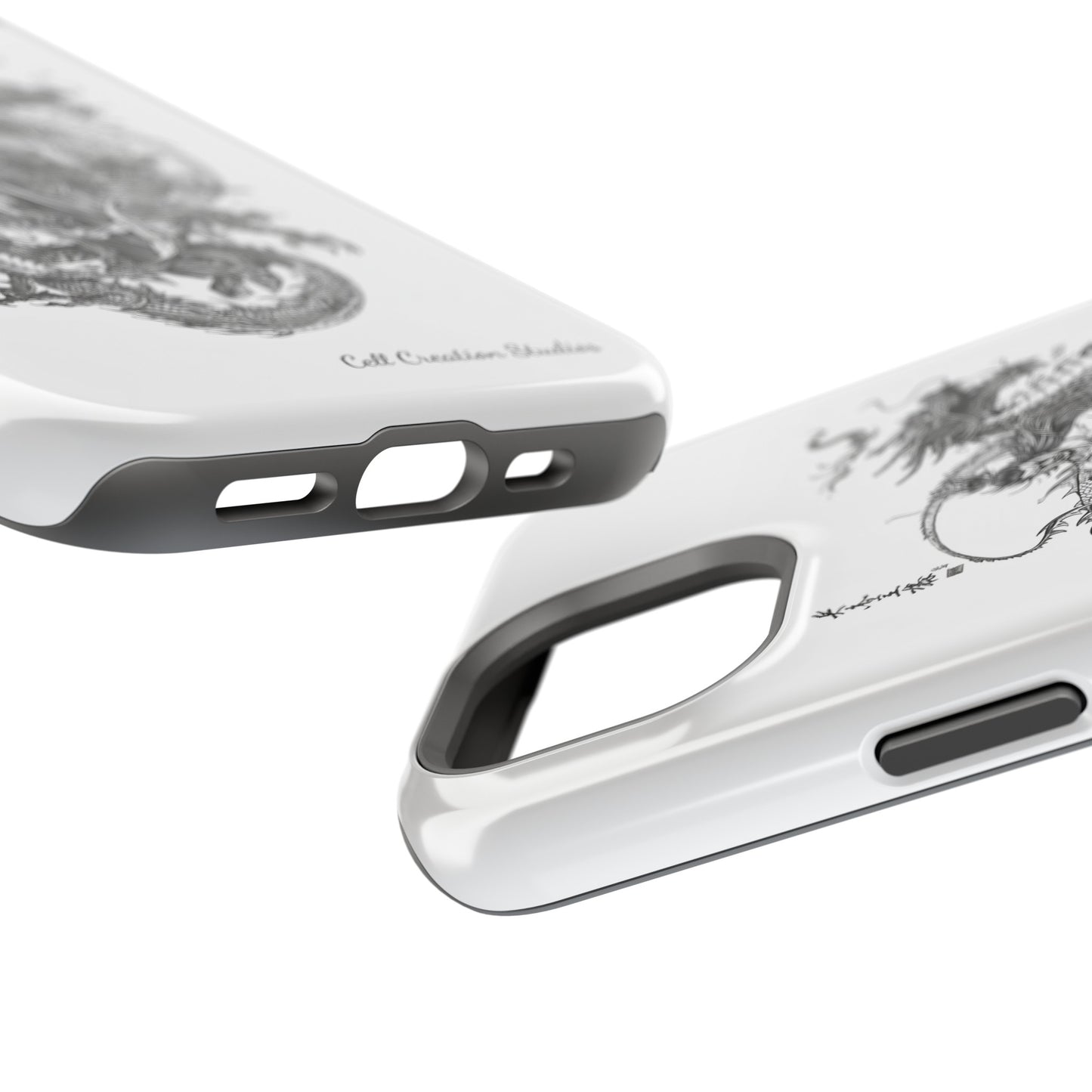 "Samurai and Dragon Sketch" -MagSafe Tough iPhone Cases