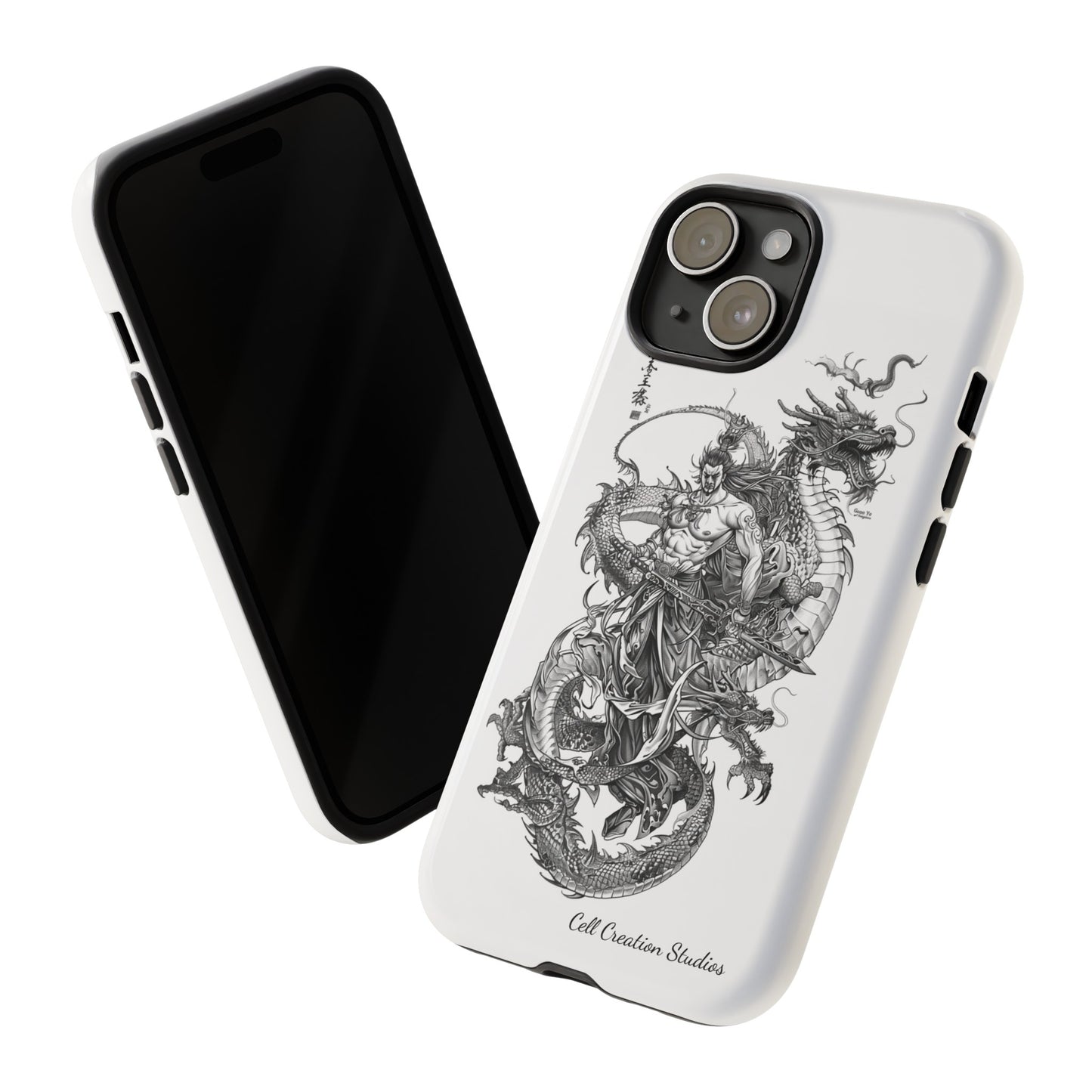 "Samurai and Dragon Sketch" -Tough iPhone Cases