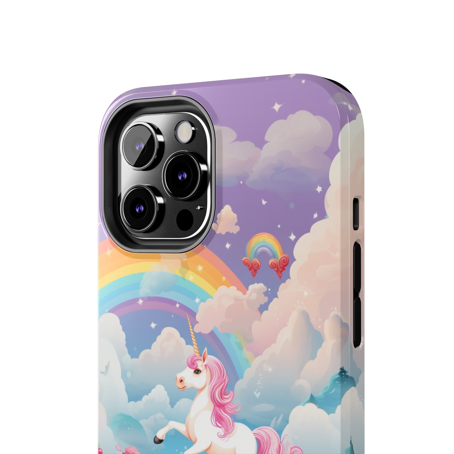 Introducing the "Floral Enchantment" Cell Phone Case – Embrace Your Imagination with a Unicorn in a Field of Flowers -Tough Phone Cases