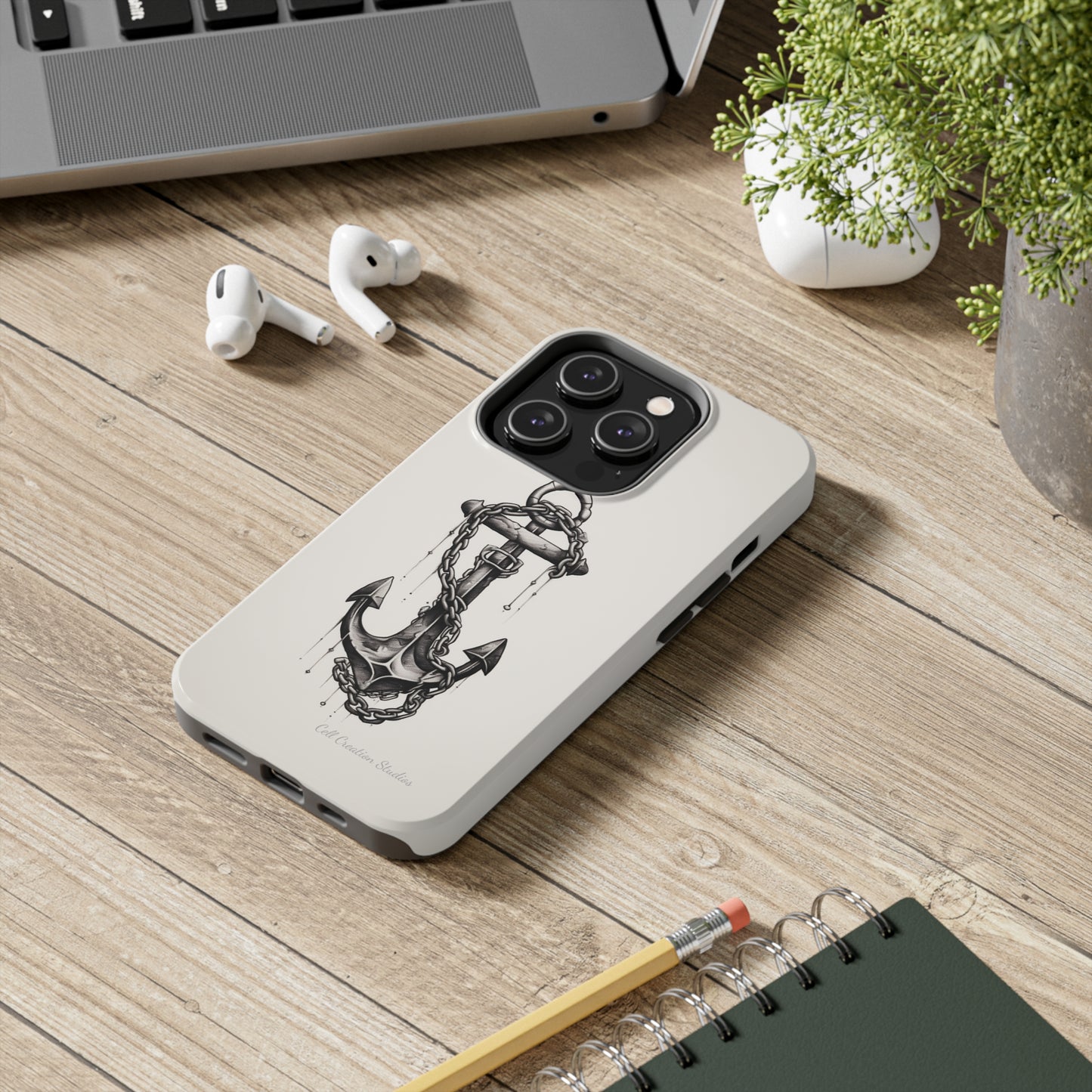 "Nautical Elegance Anchor" -Tough iPhone Cases