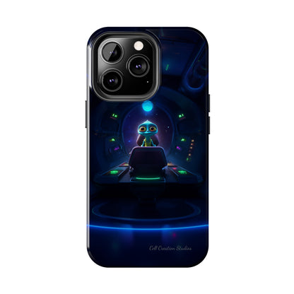 The "Galactic Buddy" Blue Alien Spaceship Phone Case -Tough Phone Cases