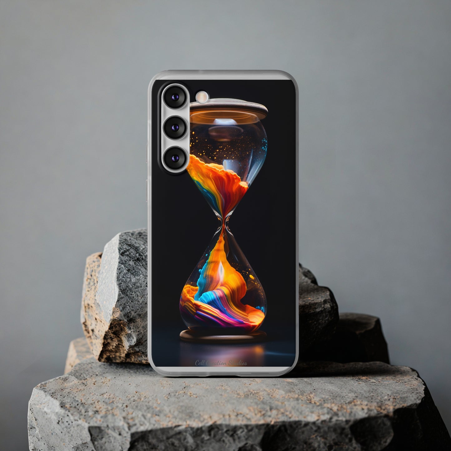 Introducing the "Vibrant Sands of Time" Cell Phone Case – Embrace the Beauty of Colorful Hourglass Design -Flexi Cases