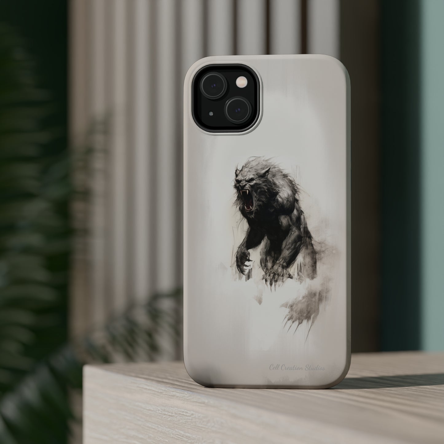 "Moonlit Shadow" Werewolf Sketch Cell Phone Case -MagSafe Tough Cases