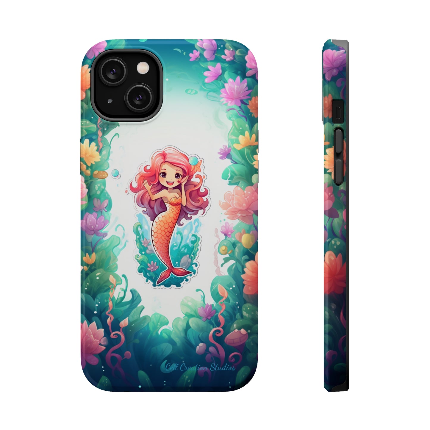 "Pink Seaflower Mermaid" -MagSafe Tough iPhone Cases