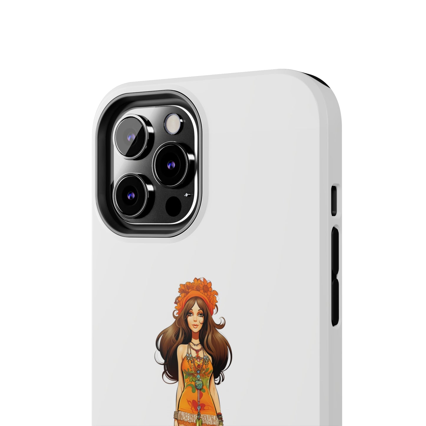 Introducing the "Groovy Hippie Chick" Cell Phone Case – Peace, Love, and Retro Style -Tough Phone Cases