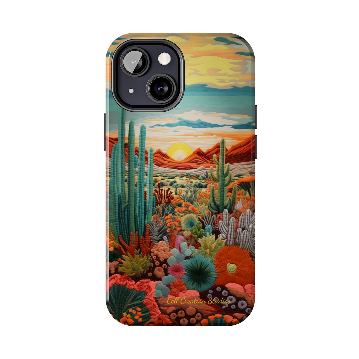 "Desert Bloom Embroidery" -Tough iPhone Cases