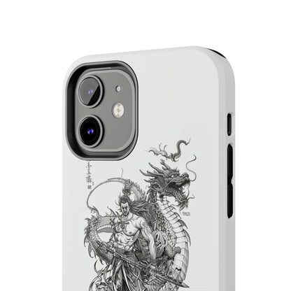 "Samurai and Dragon Sketch" -Tough iPhone Cases