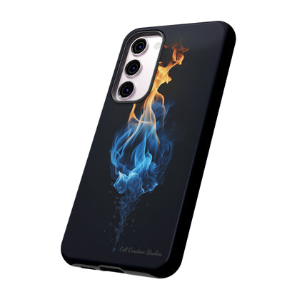 "Elegant Blue and Orange Flame" Phone Case: Ignite Your Style -Tough Cases