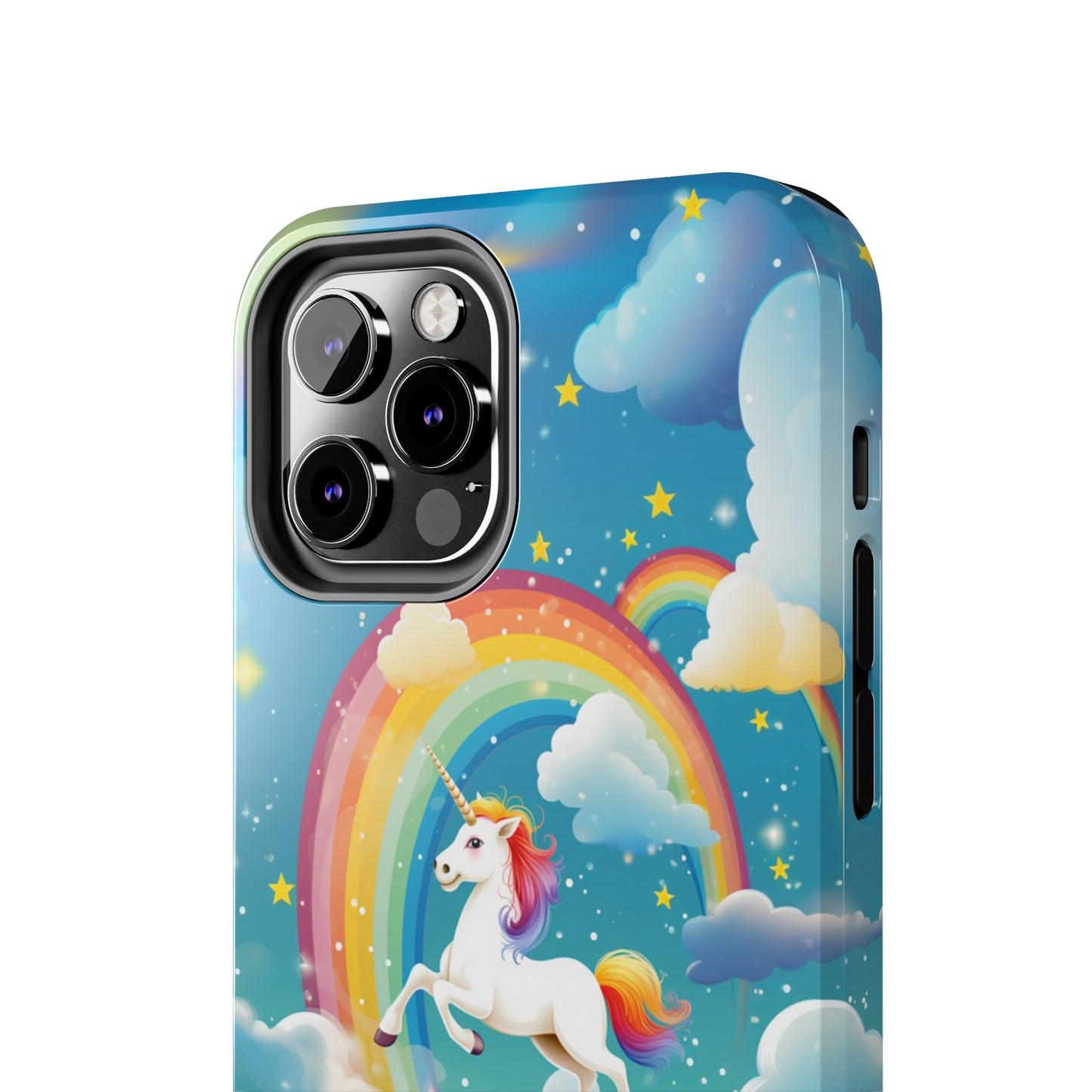 Introducing the "Rainbow Soar" Cell Phone Case – Embark on a Whimsical Journey with a Flying Unicorn -Tough Phone Cases