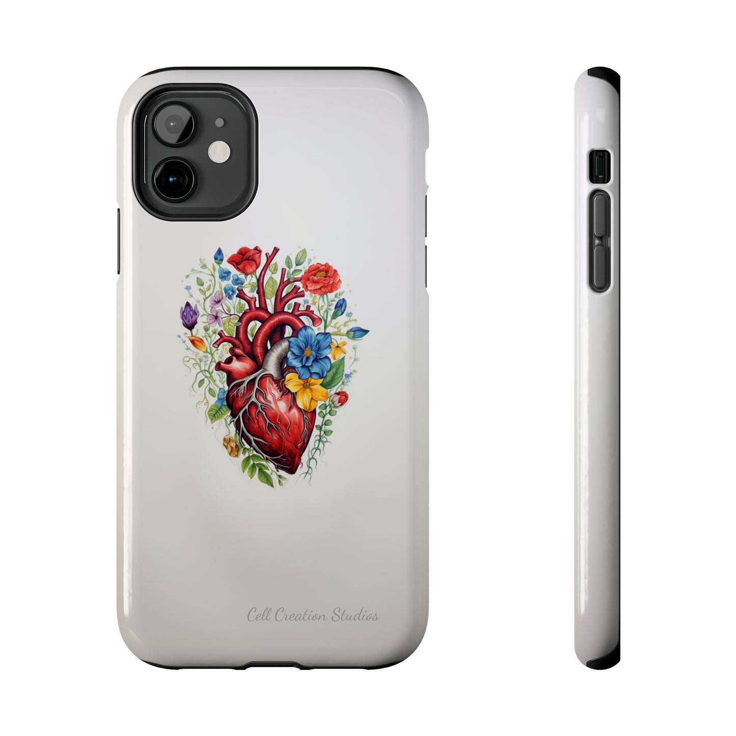 "Floral Heart Harmony" -Tough iPhone Cases