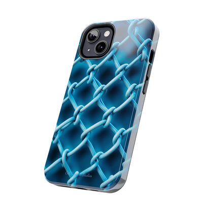 Introducing the "Elegant Chainlink" Cell Phone Case – Embrace Contemporary Style with Blue Chain Link Design -Tough Phone Cases