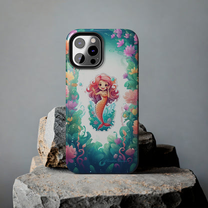 "Pink Seaflower Mermaid" -Tough iPhone Cases