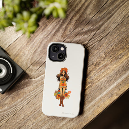 Introducing the "Groovy Hippie Chick" Cell Phone Case – Peace, Love, and Retro Style -Tough Phone Cases