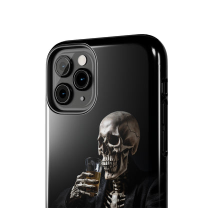 "Embrace the Dark Side with Our Skeleton Drinking Phone Case" -Tough Phone Cases