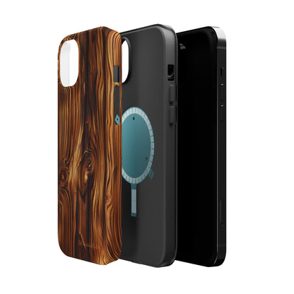 "Wood Grain Elegance" -MagSafe Tough iPhone Cases