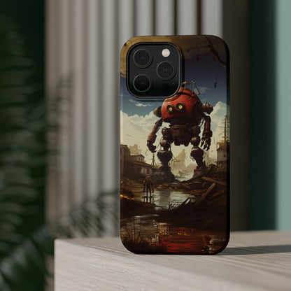 Introducing the "Urban Encounter" Cell Phone Case – Witness the Epic Convergence of Man and Giant Robot -MagSafe Tough Cases