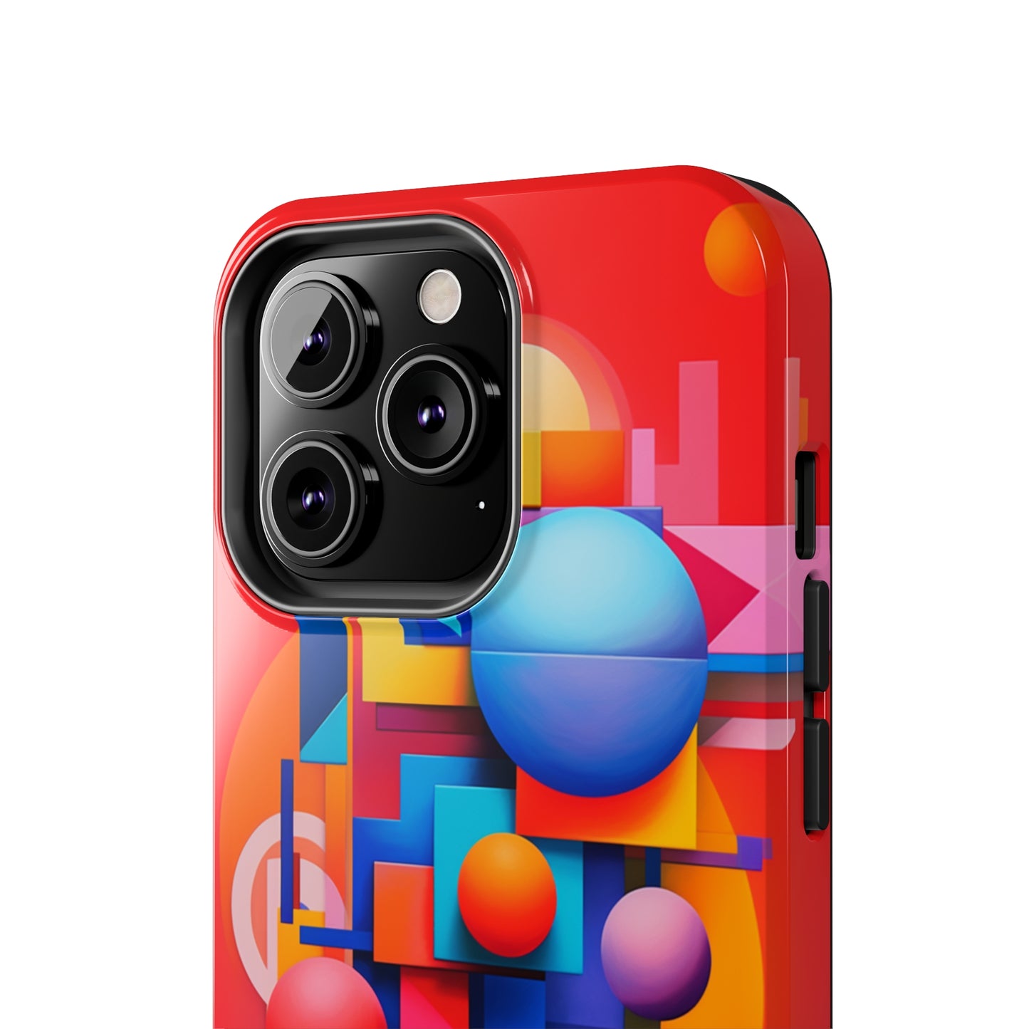 The "Geometric Red Background" Cell Phone Case- Upgrade Your Phone's Aesthetics -Tough Phone Cases