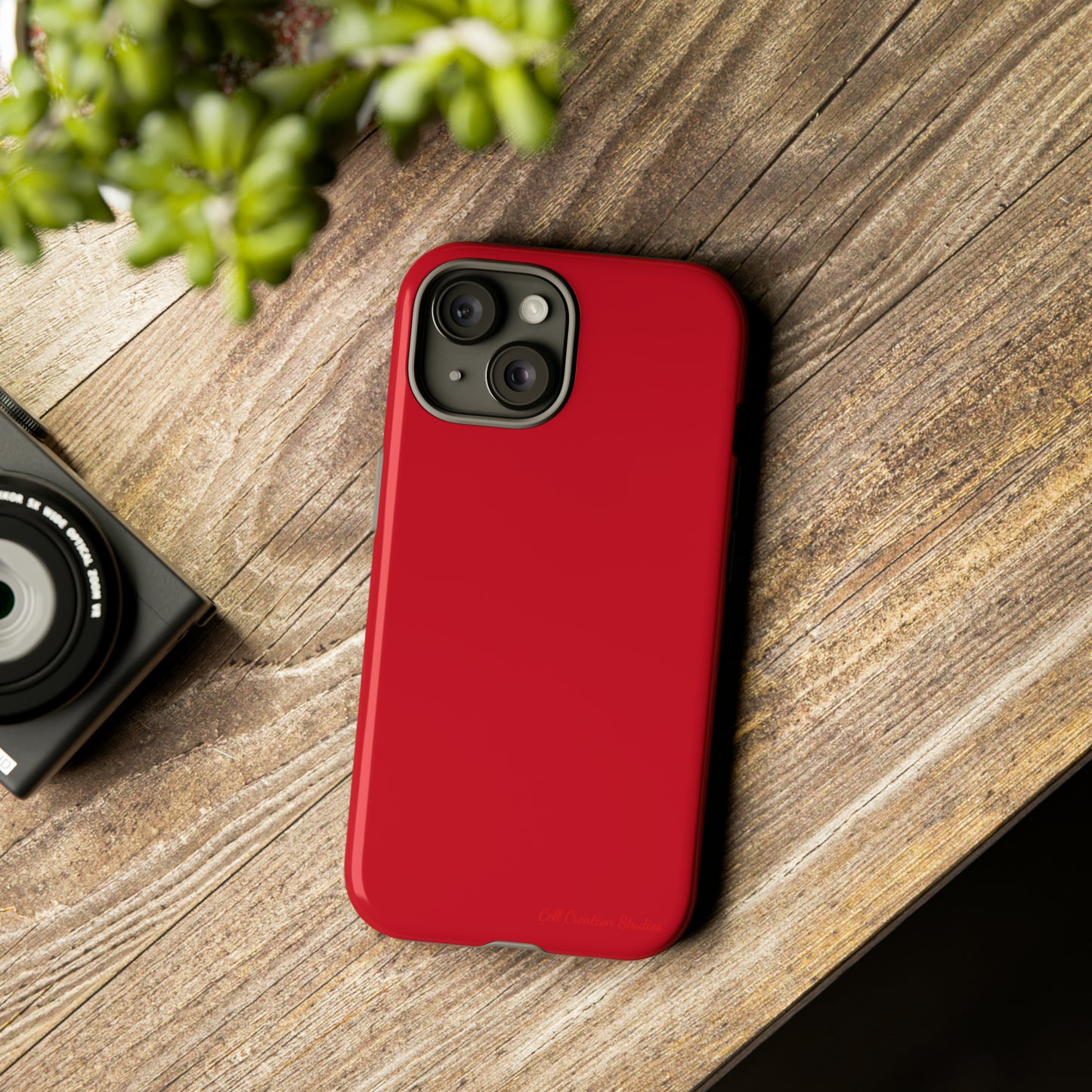 "Bold Crimson Shield" -Tough iPhone Cases