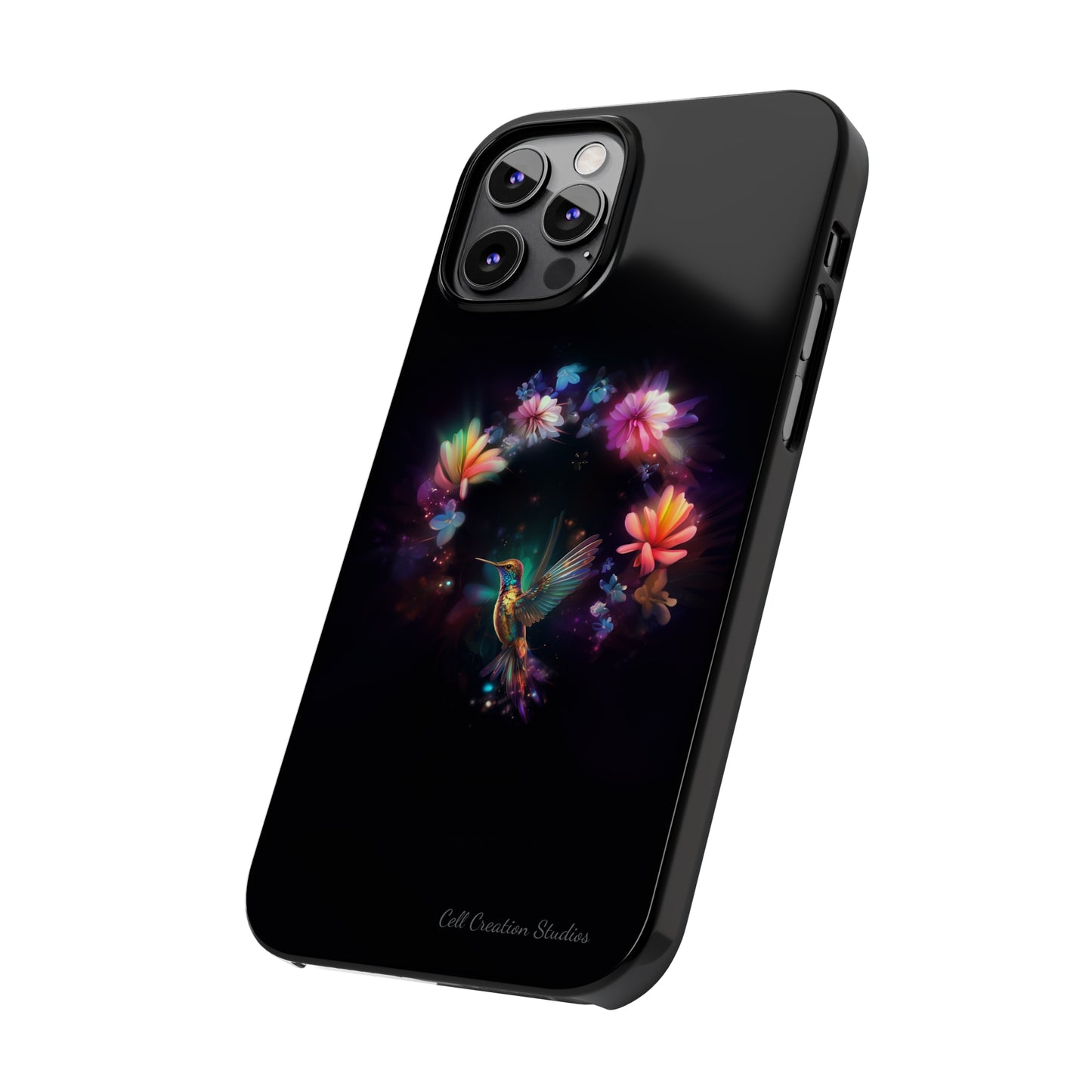 Introducing the "Floral Harmony Hummingbird" Cell Phone Case – Where Elegance Meets Nature -Slim Phone Cases