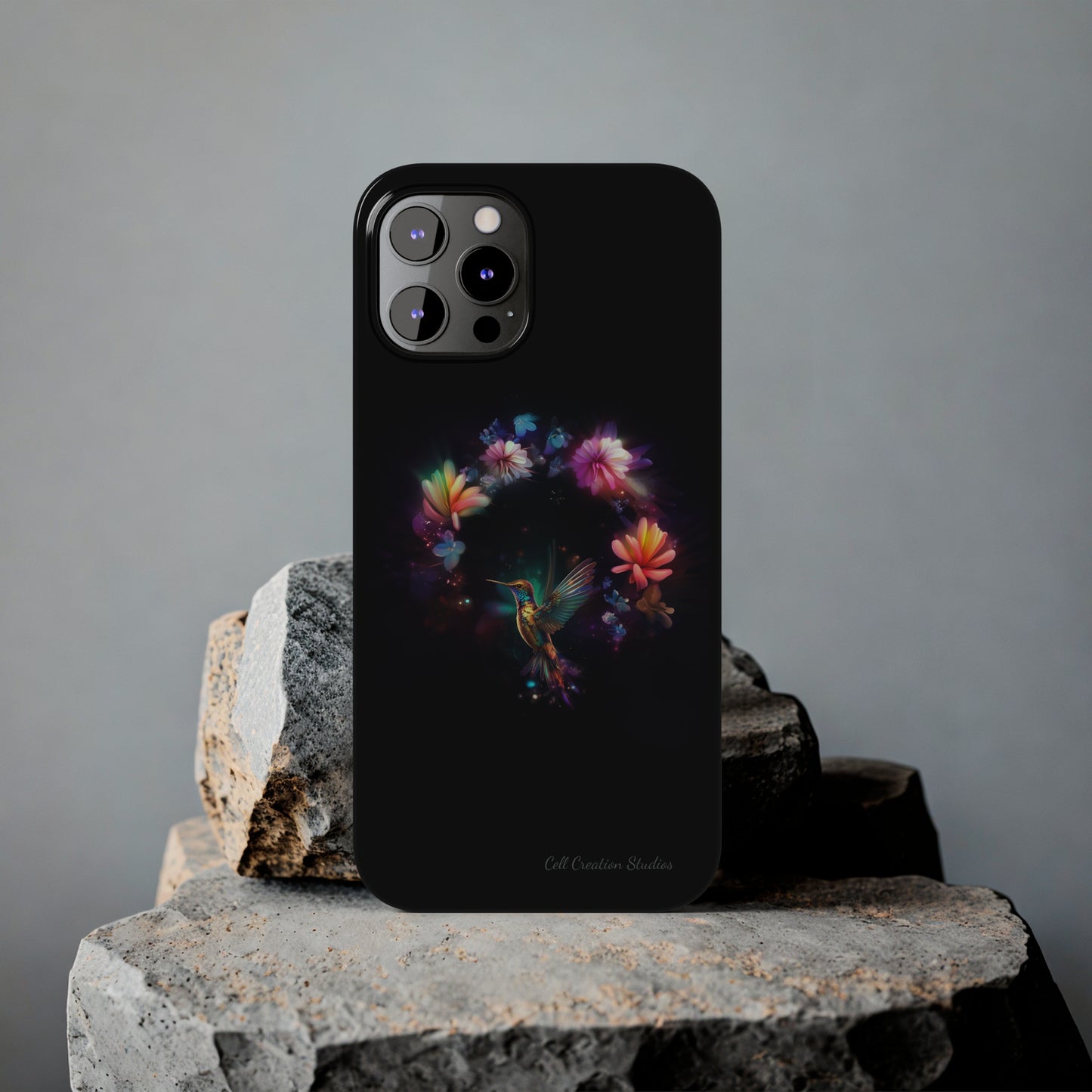 Introducing the "Floral Harmony Hummingbird" Cell Phone Case – Where Elegance Meets Nature -Slim Phone Cases