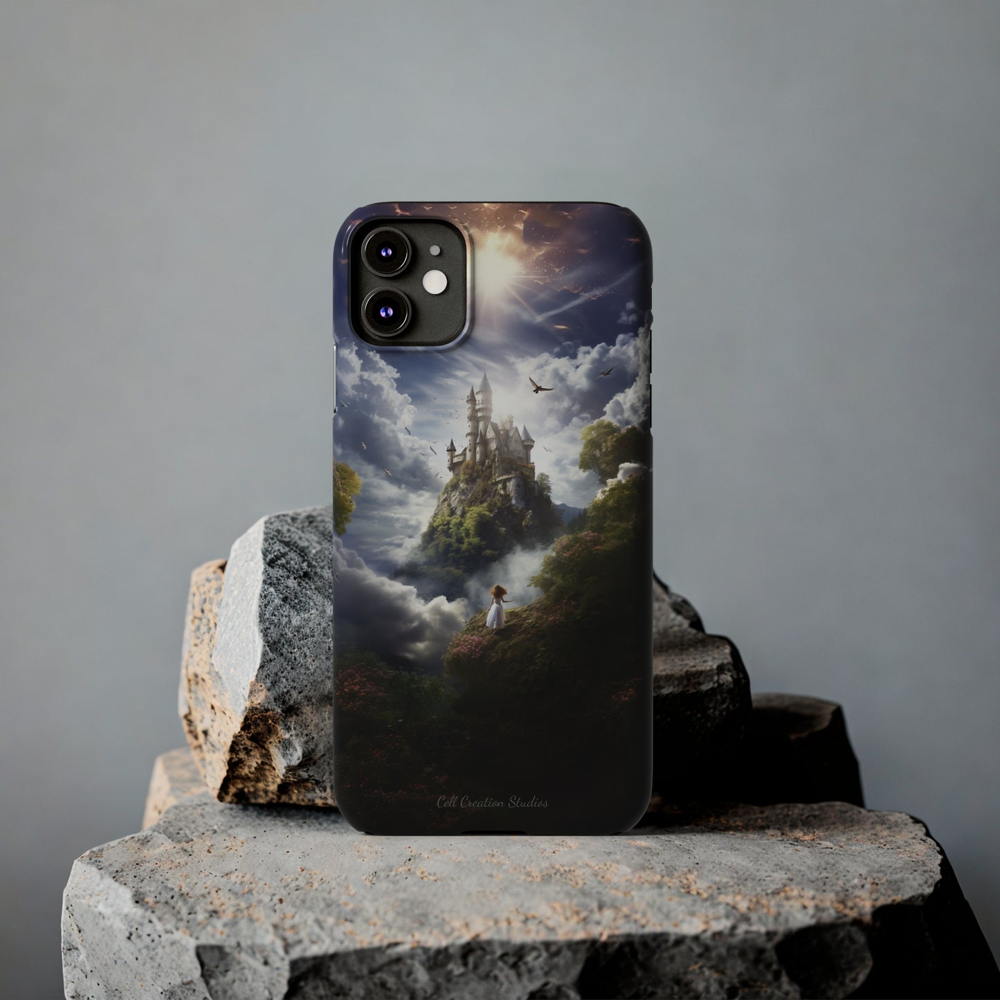 Introducing the "Enchanted Discovery" Cell Phone Case – Embark on a Journey of Magic with a Girl and a Magical Castle! -Slim Phone Cases