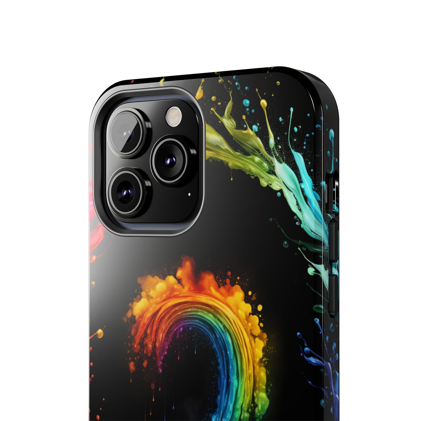 "Vibrant Swirls Painted on Black" Cell Phone Case -Tough Phone Cases