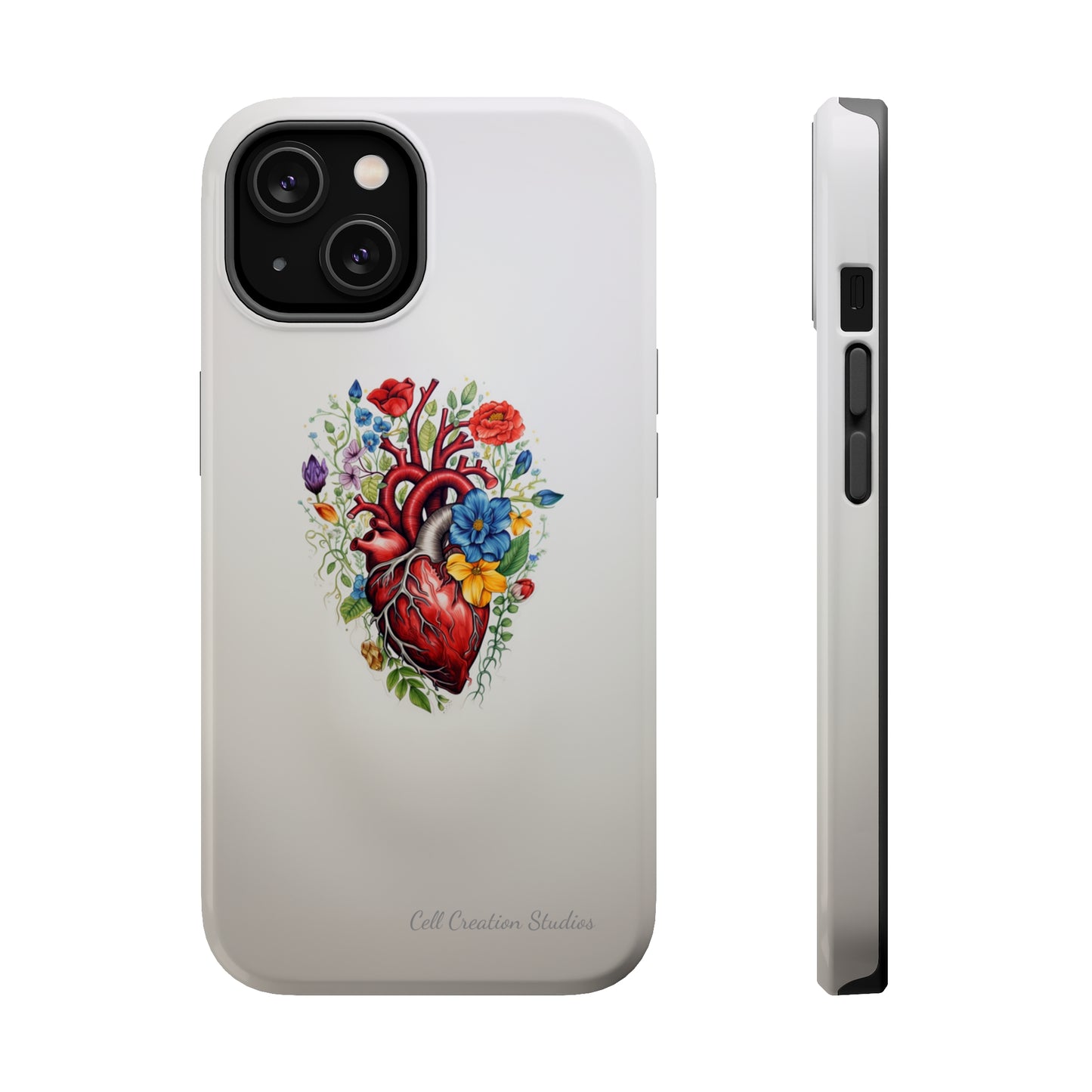 "Floral Heart Harmony" -MagSafe Tough iPhone Cases