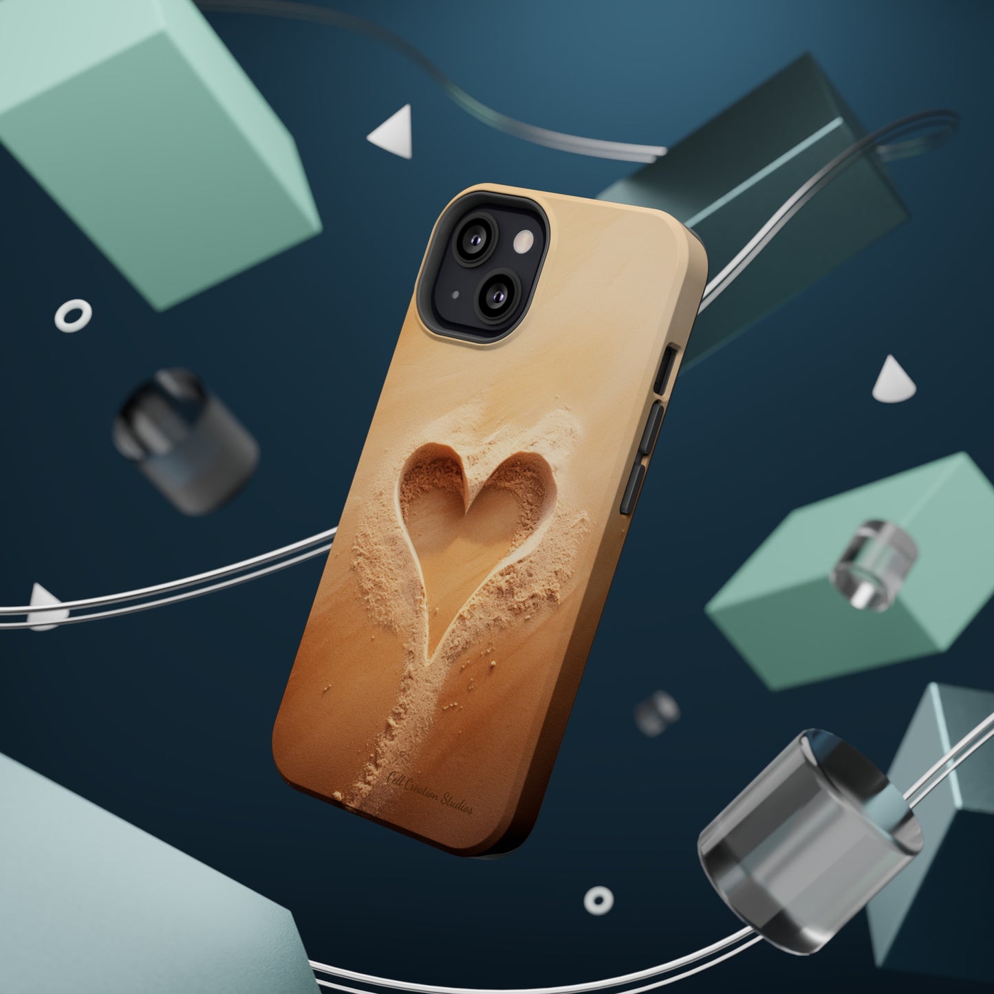 "Eternal Love: Sand Heart" Cell Phone Case -MagSafe Tough Cases