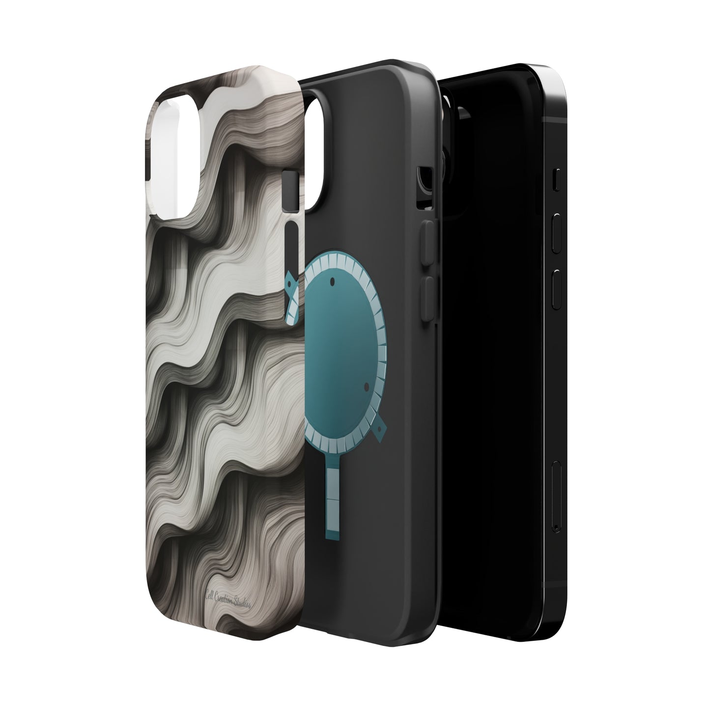 The "Geometric Waves" Cell Phone Case -MagSafe Tough Cases