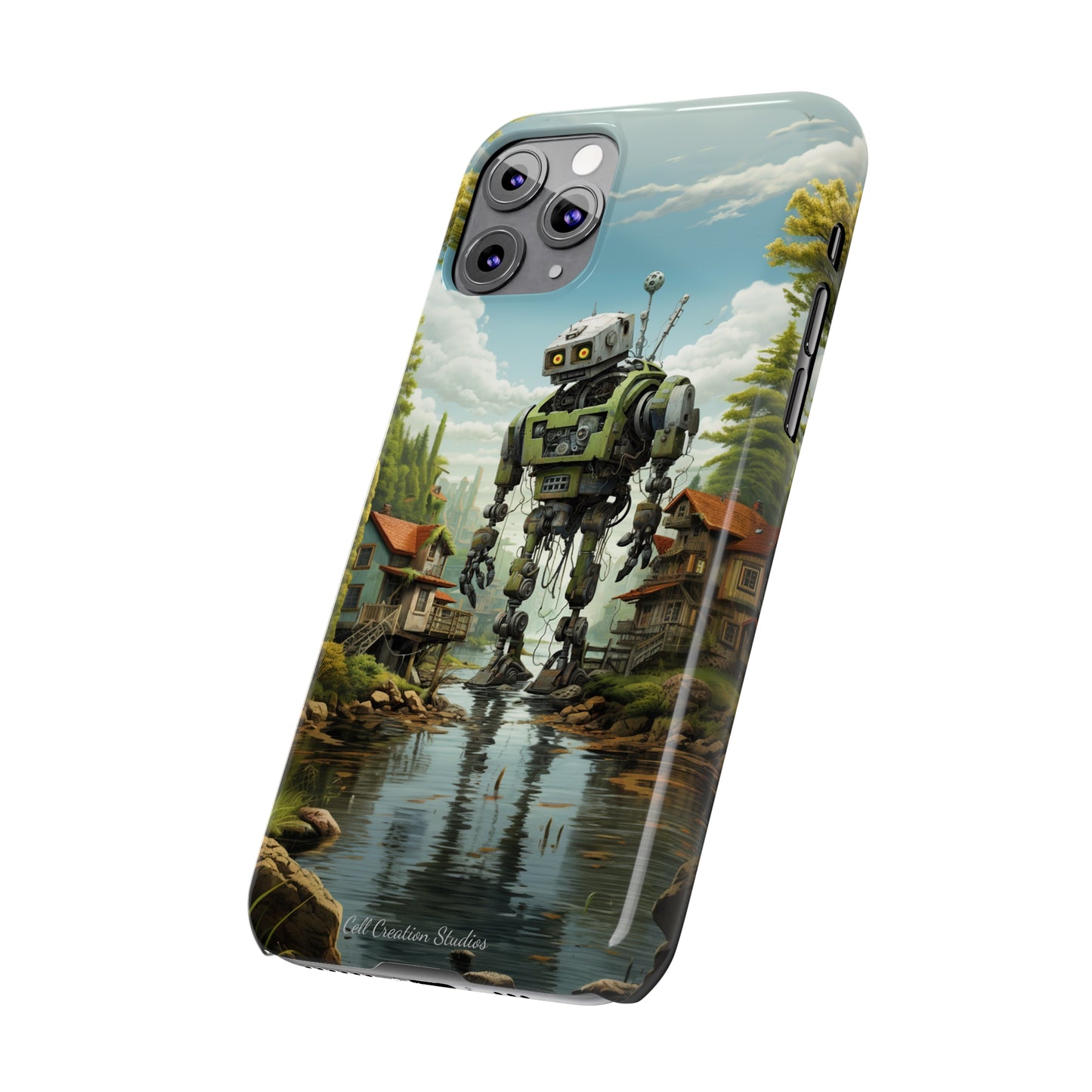 Introducing the "Robo-Rescue" Cell Phone Case – Witness a Heartwarming Scene of Robot Seeking Assistance -Slim Phone Cases