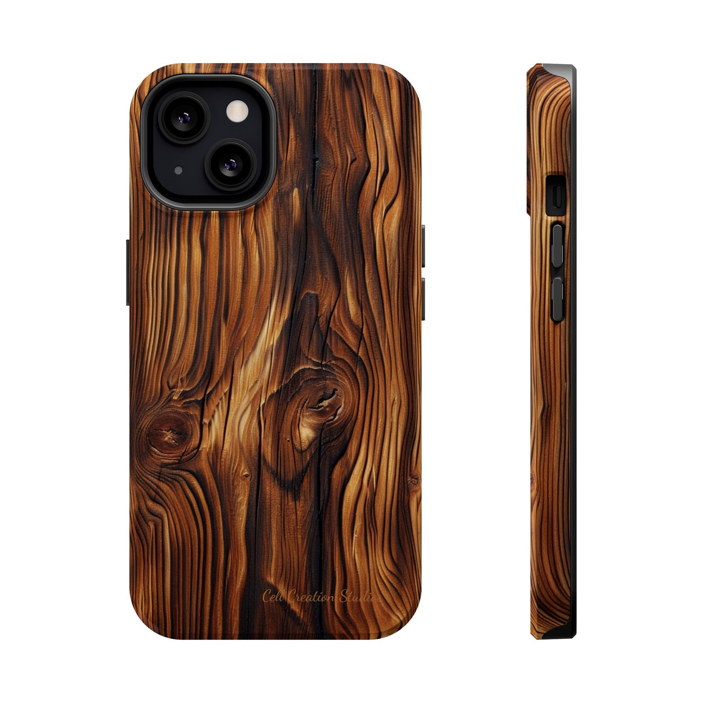 "Wood Grain Elegance" -MagSafe Tough iPhone Cases