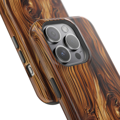 "Wood Grain Elegance" -MagSafe Tough iPhone Cases