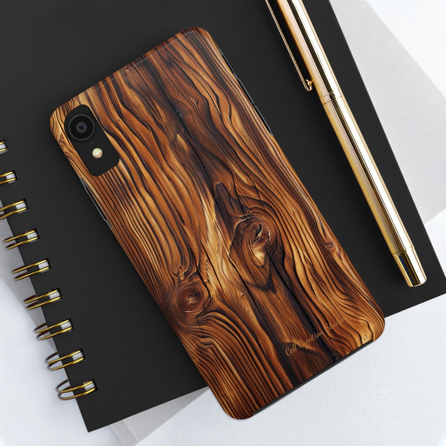 "Wood Grain Elegance" -Tough iPhone Cases