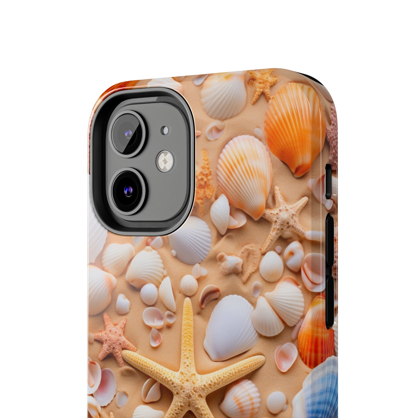 "Seaside Serenity Phone Case: Starfish and Seashells" -Tough Phone Cases