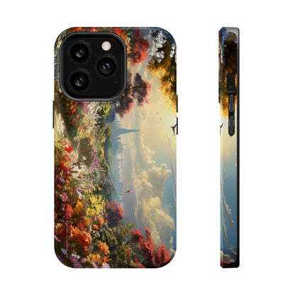 Introducing the "Floral Haven" Cell Phone Case – Where Nature and Urban Marvels Converge! -MagSafe Tough Cases