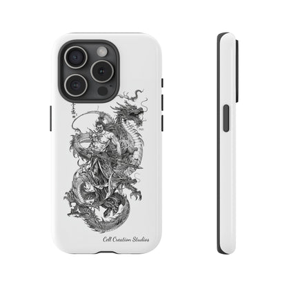 "Samurai and Dragon Sketch" -Tough iPhone Cases