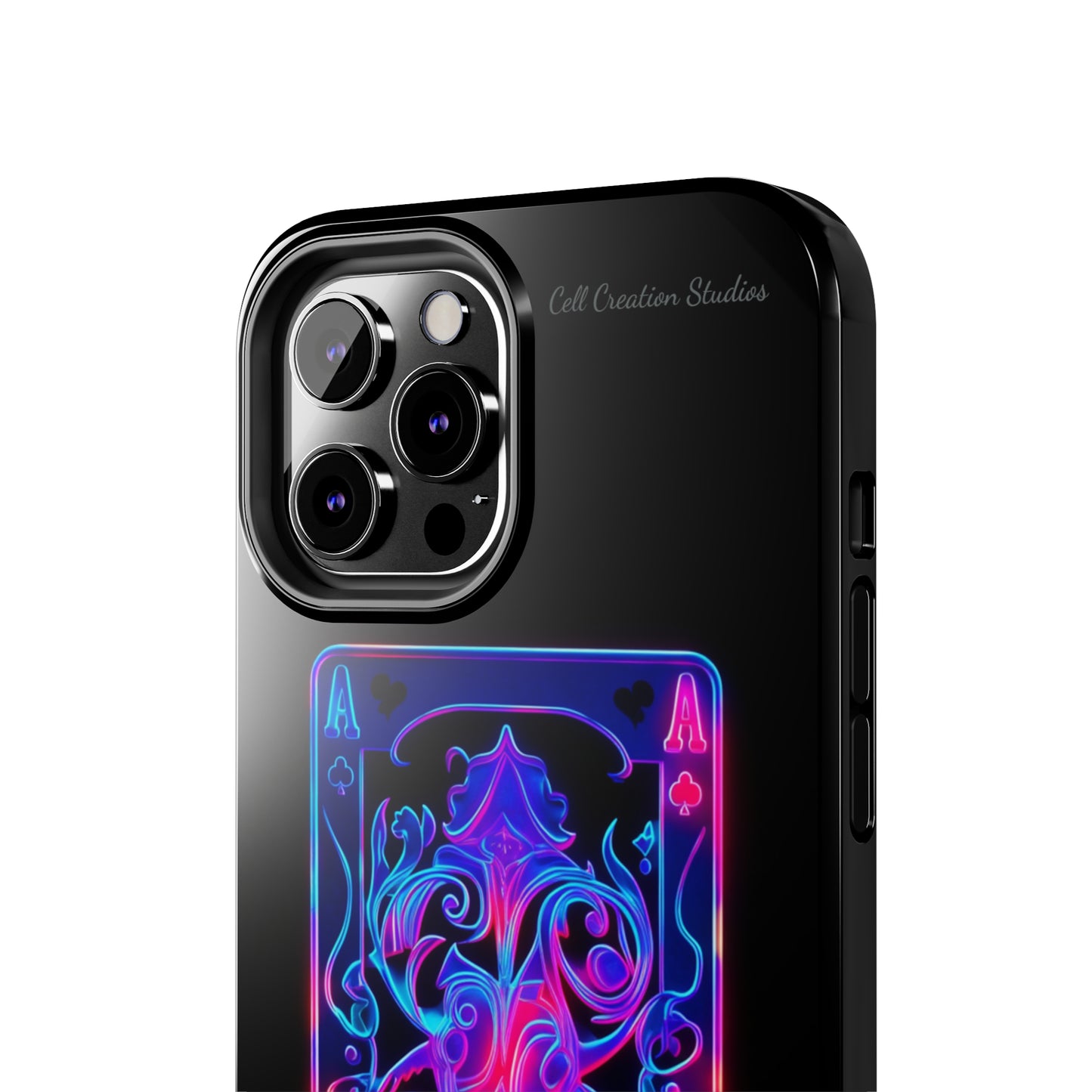 Introducing the "Neon Ace of Hearts" Cell Phone Case – Elevate Your Style with a Dazzling Card -Tough Phone Cases